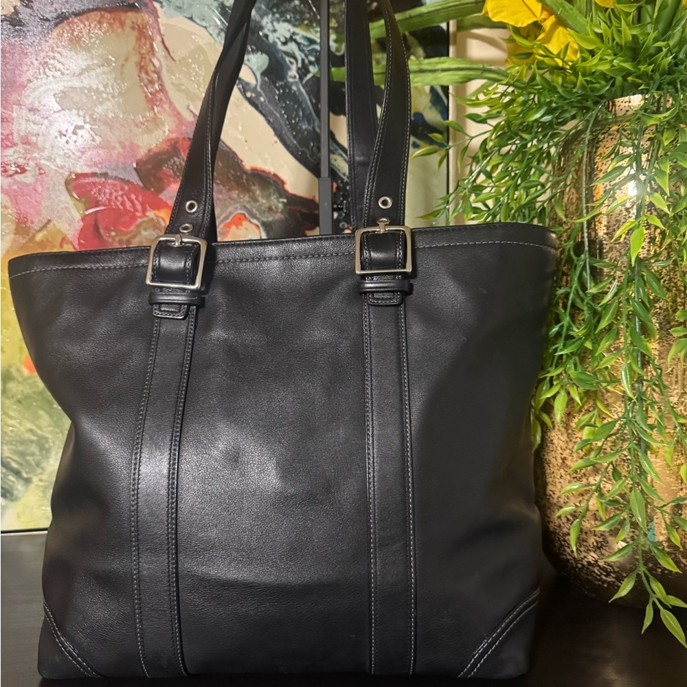 Coach Black Leather Tote Bag - Picture 11 of 11